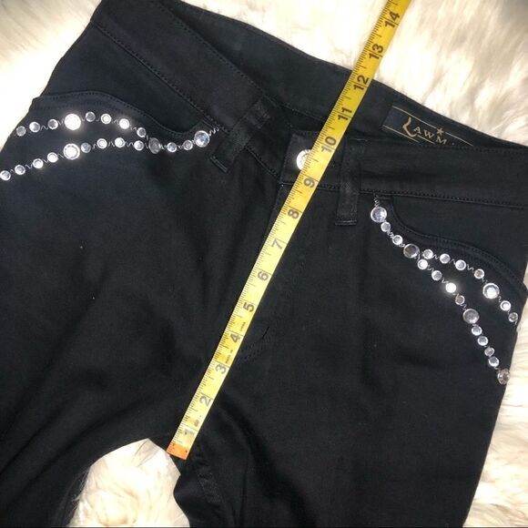 Lawman black western blinged out denim sz 3 - Picture 9 of 10